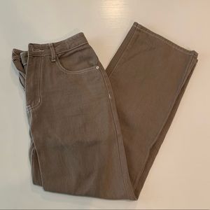 Brown, open legged jeans, size M